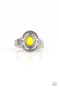 Best In Zest - Yellow Bead Ring with Texture - Paparazzi Accessories - All That Sparkles XOXO