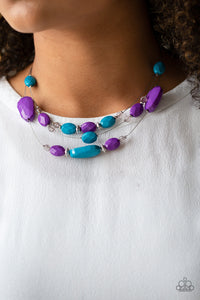 Radiant Reflections - Multi - Blue and Purple Bead Necklace - Paparazzi Accessories - All That Sparkles XOXO