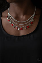 Load image into Gallery viewer, Beach Flavor - Red and Silver Disc Necklace - Paparazzi Accessories - All That Sparkles XOXO