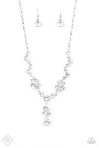 Inner Light - White Rhinestone Necklace - Fashion Fix Exclusive 2/20 - Paparazzi Accessories - All That Sparkles XOXO