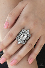 Load image into Gallery viewer, Things That Go Boom! - Black and White Rhinestone Ring - Paparazzi Accessories