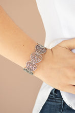 Load image into Gallery viewer, Keep Love In Your Heart - Silver Filigree Heart Stretchy Bracelet - Paparazzi Accessories