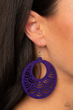 Load image into Gallery viewer, SEA Le Vie! - Purple Double Circle Wood Earrings - Paparazzi Accessories