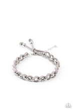 Load image into Gallery viewer, SUEDE Side to Side - Silver Chain and Suede Clasp Bracelet - Paparazzi Accessories