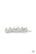 Load image into Gallery viewer, SPOTLIGHT It Up - White Rhinestone Hair Clip - Paparazzi Accessories 