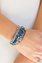 Load image into Gallery viewer, Star-Studded Affair - Blue - Silver Star Magnetic Bracelet - Paparazzi Accessories