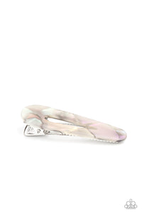 Walking on HAIR - Silver Iridescent Shell-Like Hair Clip - Paparazzi Accessories