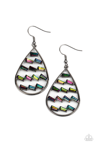 Glitzy Grit - Multi Oil Spill Earrings - Paparazzi Accessories