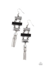 Load image into Gallery viewer, Mind, Body, and SEOUL - Black, Silver, and Metallic Fringe Earrings - Paparazzi Accessories