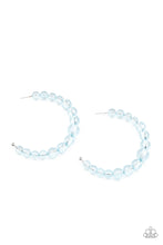 Load image into Gallery viewer, In The Clear - Blue Translucent Bead Hoop earrings Paparazzi Accessories