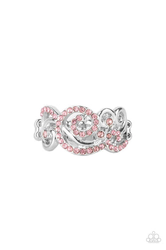 Melodic Motion - Pink Rhinestone Ring - Paparazzi Accessories