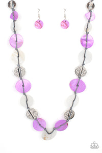 Seashore Spa - Purple Shell Like Necklace - Paparazzi Accessories