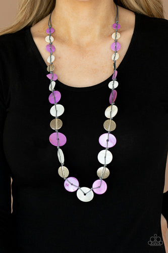 Seashore Spa - Purple Shell Like Necklace - Paparazzi Accessories