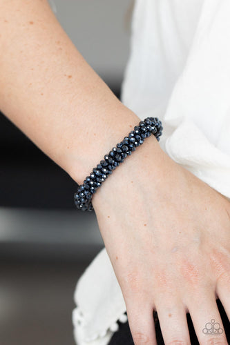 Wake Up and Sparkle - Blue Bead Stretchy Bracelet - Paparazzi Accessories