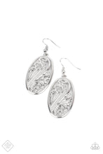 Load image into Gallery viewer, High Tide Terrace - Silver and Rhinestone Filigree Earrings - Paparazzi Accessories