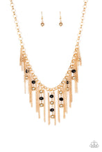 Load image into Gallery viewer, Ever Rebellious - Gold and Black Metallic Bead and Chain Necklace - Paparazzi Accessories